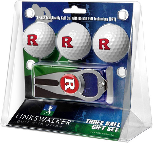 Rutgers Scarlet Knights Golf Ball Gift Pack with Hat Trick Divot Tool