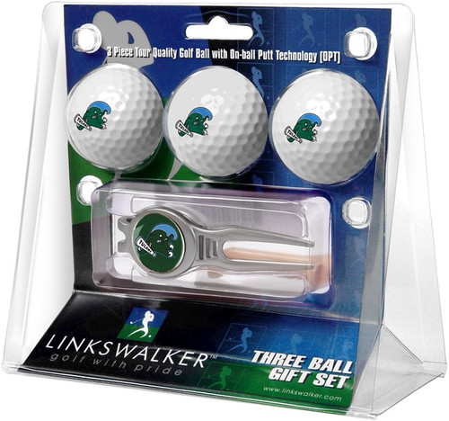 Tulane Green Wave Golf Ball Gift Pack with Kool Tool