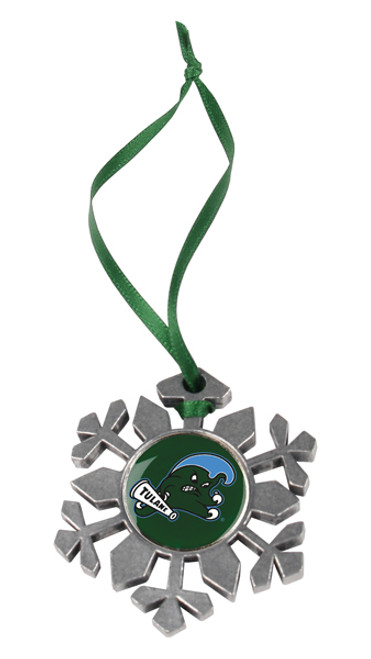 Tulane Green Wave Snow Flake Ornament