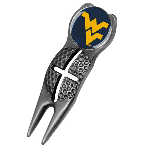 West Virginia Mountaineers Black Crosshairs Divot Tool