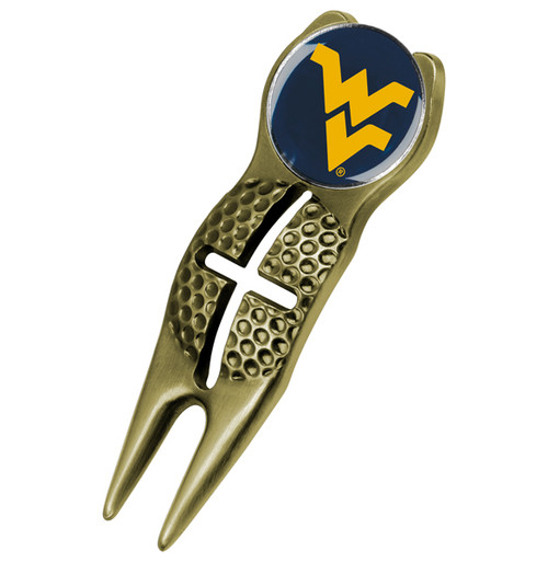 West Virginia Mountaineers Gold Crosshairs Divot Tool