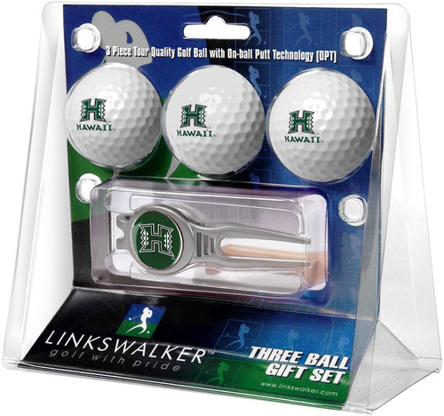 Hawaii Warriors Golf Ball Gift Pack with Kool Tool
