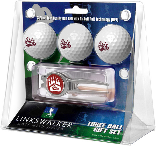 Montana Grizzlies Golf Ball Gift Pack with Kool Tool