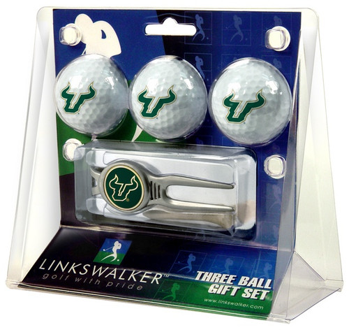 South Florida Bulls Golf Ball Gift Pack with Kool Tool