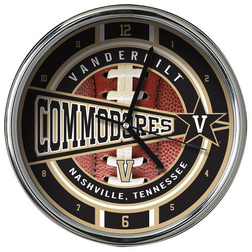 Vanderbilt Commodores Chrome Clock
