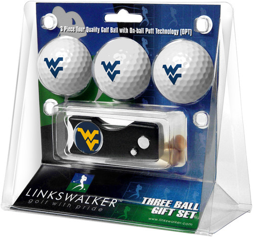 West Virginia Mountaineers Golf Ball Gift Pack with Spring Action Divot Tool