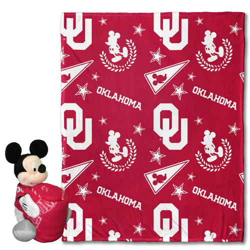 Oklahoma Sooners Mickey Hugger Pillow & Blanket Set