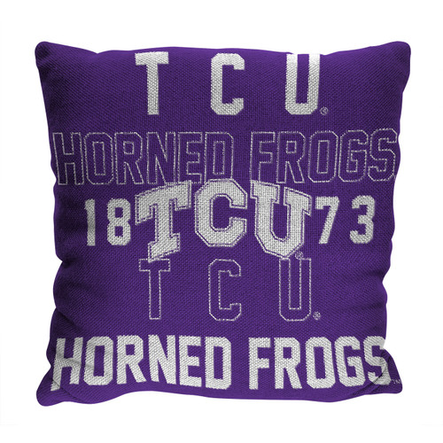Texas Christian Horned Frogs Stacked Jacquard Pillow