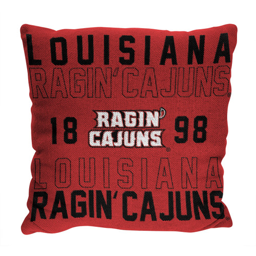 Louisiana Lafayette Ragin' Cajuns Stacked Jacquard Pillow