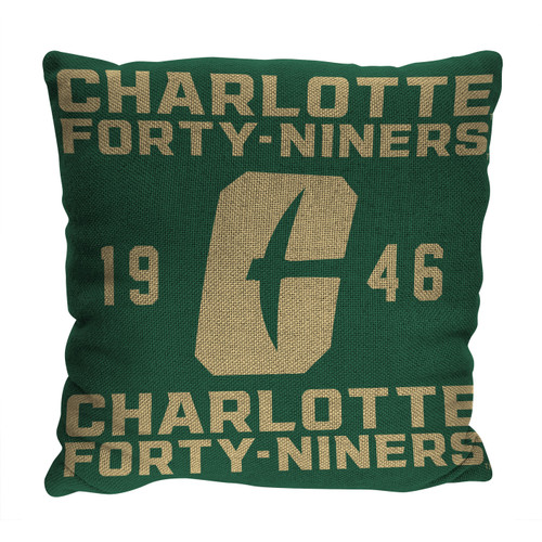 North Carolina Charlotte 49ers Stacked Jacquard Pillow