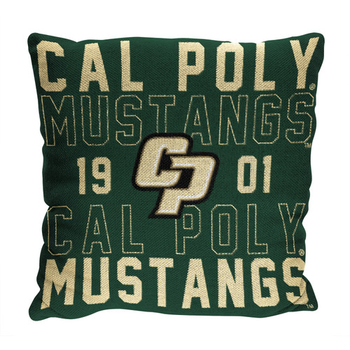 California Polytechnic State Mustangs Stacked Jacquard Pillow