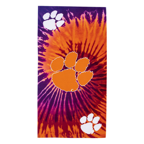 Clemson Tigers Pyschedelic Beach Towel