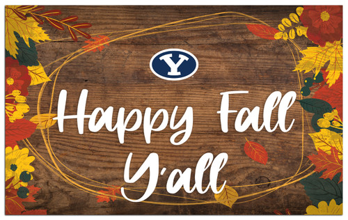 BYU Cougars Happy Fall Y'all 11" x 19" Sign