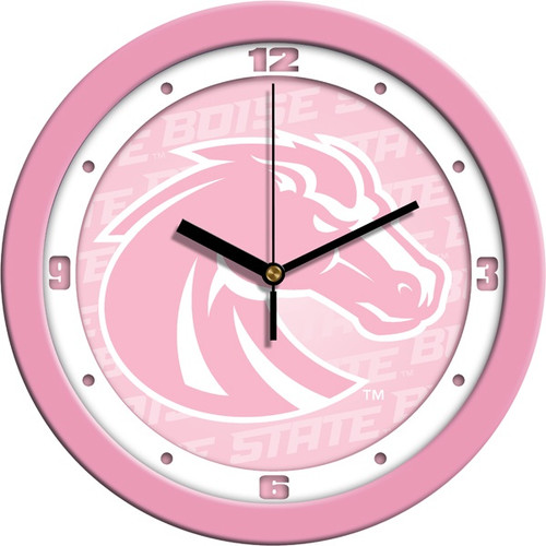 Boise State Broncos Pink Wall Clock