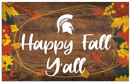 Michigan State Spartans Happy Fall Y'all 11" x 19" Sign