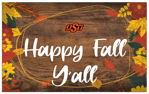 Oklahoma State Cowboys Happy Fall Y'all 11" x 19" Sign