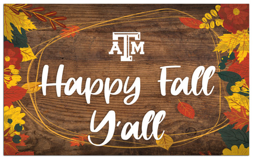Texas A&M Aggies Happy Fall Y'all 11" x 19" Sign