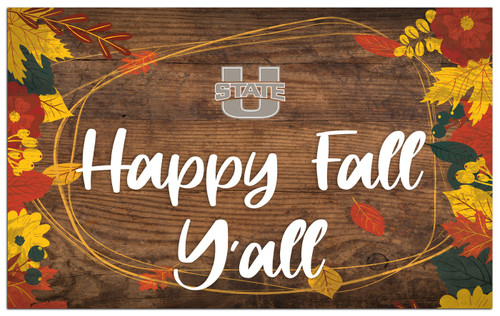 Utah State Aggies Happy Fall Y'all 11" x 19" Sign