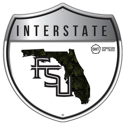 Florida State Seminoles OHT Camo Metal 12" Interstate Sign