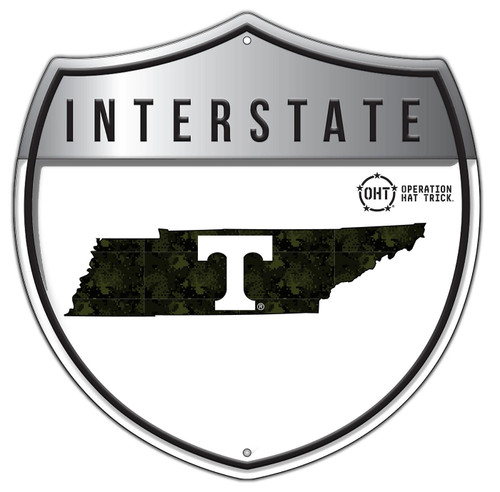 Tennessee Volunteers OHT Camo Metal 12" Interstate Sign