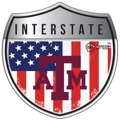 Texas A&M Aggies OHT 24" Interstate Metal Americana Sign