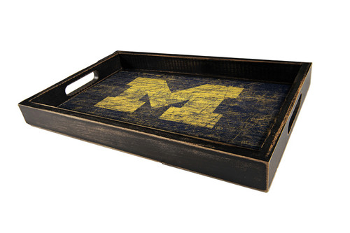 Michigan Wolverines Distressed Team Color Tray
