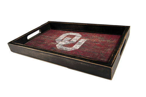 Oklahoma Sooners Distressed Team Color Tray