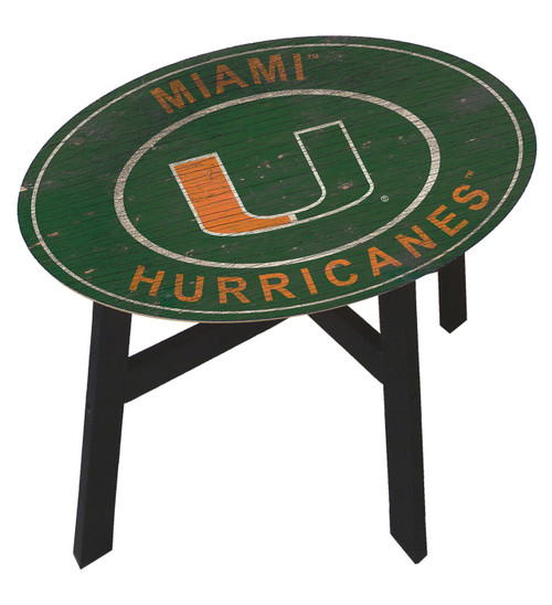 Miami Hurricanes Heritage Logo Side Table