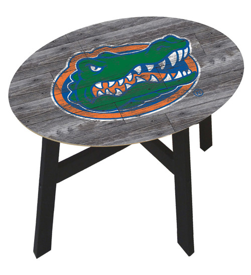 Florida Gators Distressed Wood Side Table