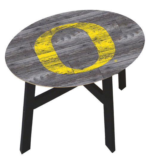 Oregon Ducks Distressed Wood Side Table