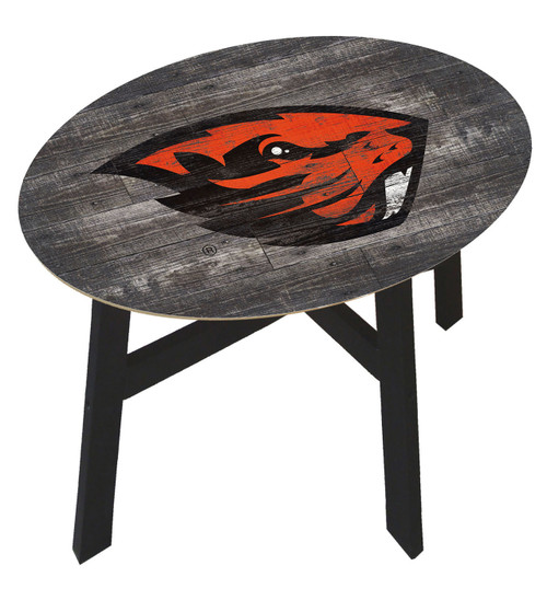 Oregon State Beavers Distressed Wood Side Table