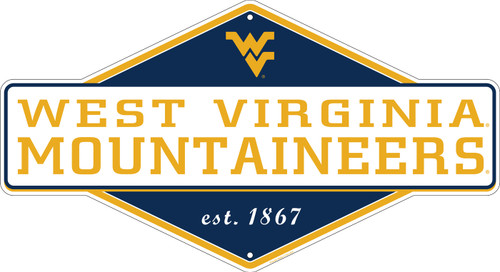 West Virginia Mountaineers Diamond Panel Metal Sign