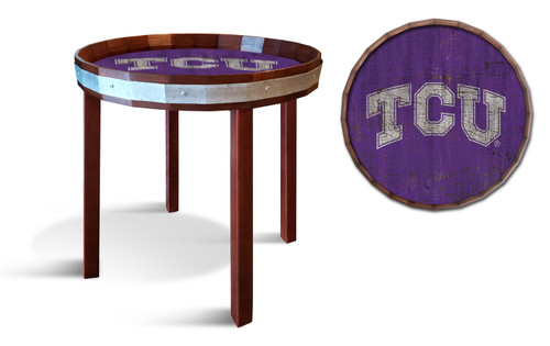 Texas Christian Horned Frogs 24" Barrel Top Side Table