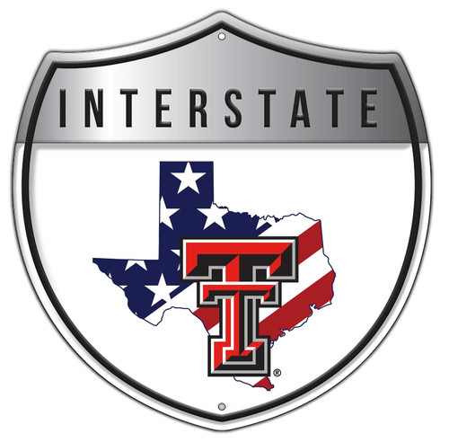 Texas Tech Red Raiders 24" Patriotic Interstate Metal Sign