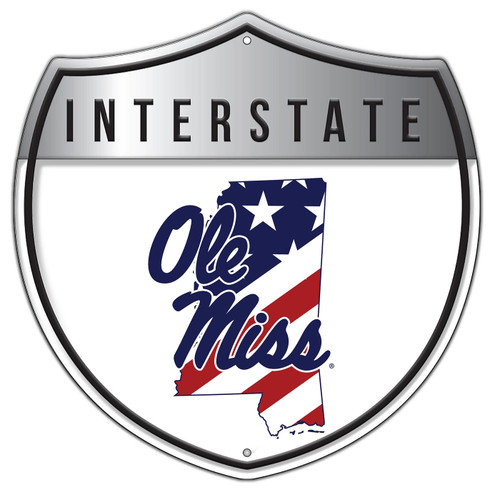 Mississippi Rebels 12" Patriotic Interstate Metal Sign