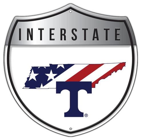 Tennessee Volunteers 12" Patriotic Interstate Metal Sign