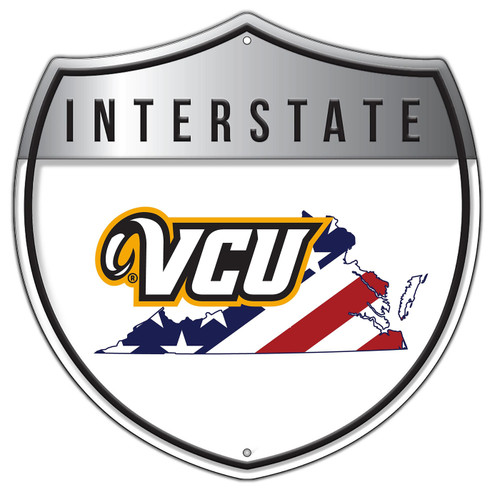 Virginia Commonwealth Rams 12" Patriotic Interstate Metal Sign