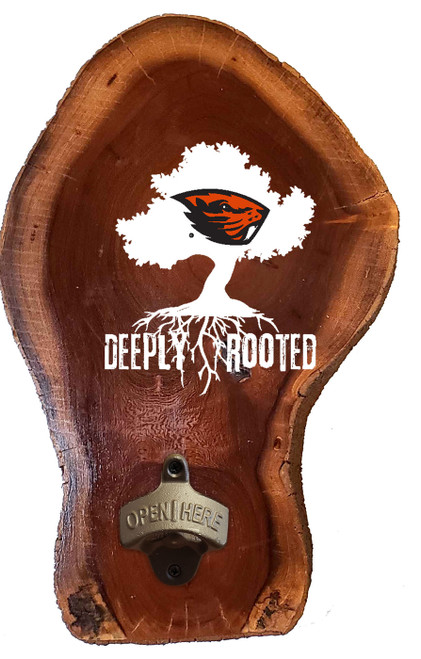 Oregon State Beavers Deeply Rooted Wood Slab Bottle Opener