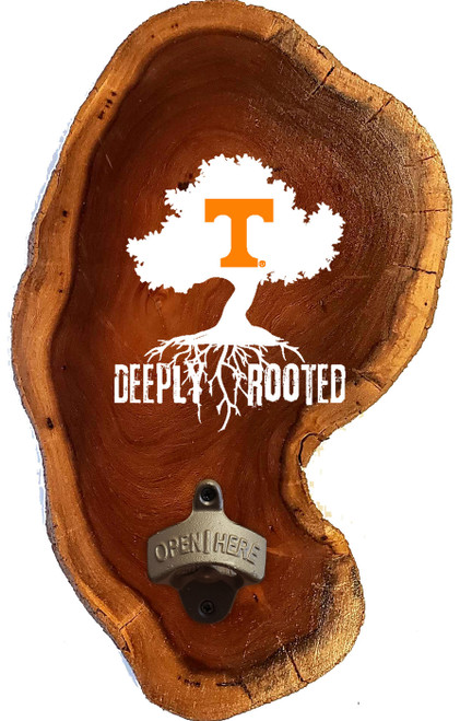 Tennessee Volunteers Deeply Rooted Wood Slab Bottle Opener