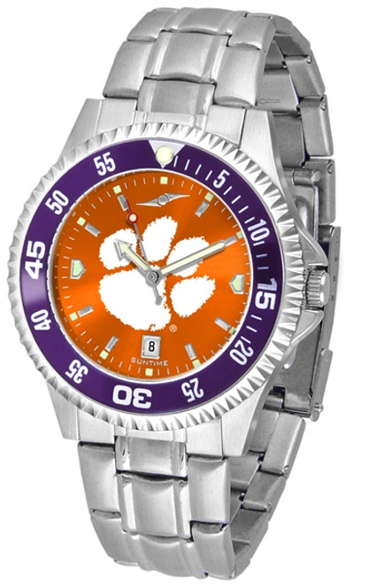 Clemson Tigers Competitor Steel AnoChrome Color Bezel Men's Watch