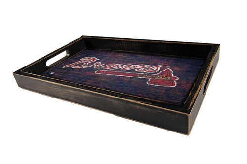Atlanta Braves Distressed Team Color Tray