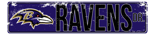 Baltimore Ravens Distressed Metal Street Sign