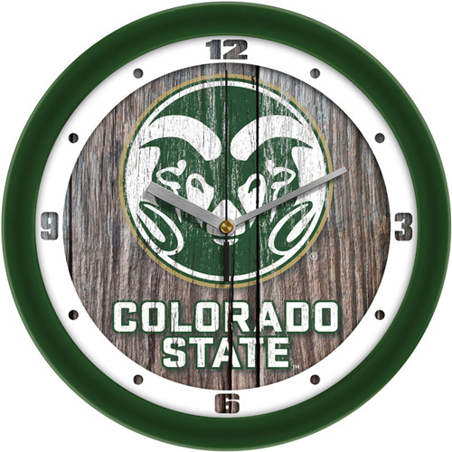 Colorado State Rams Weathered Wood Wall Clock