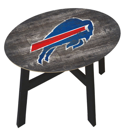 Buffalo Bills Distressed Wood Side Table