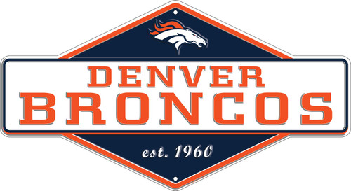 Denver Broncos Diamond Panel Metal Sign