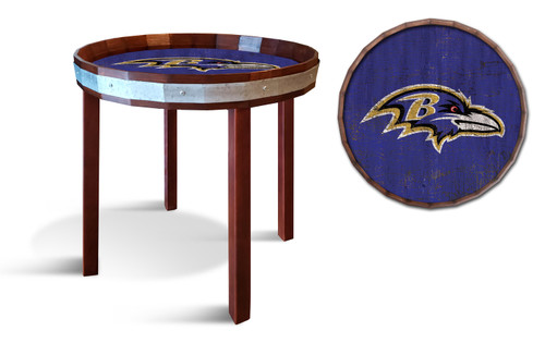 Baltimore Ravens 24" Barrel Top Side Table