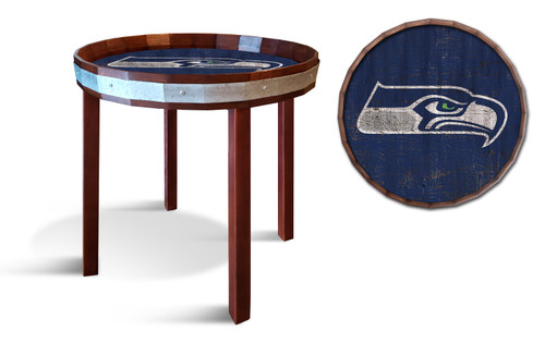Seattle Seahawks 24" Barrel Top Side Table