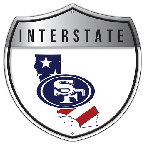 San Francisco 49ers 24" Patriotic Interstate Metal Sign