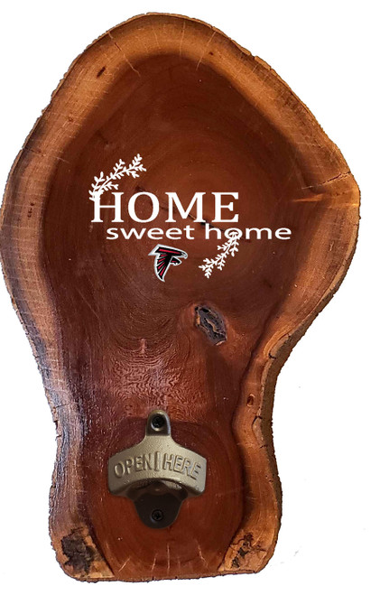 Atlanta Falcons Home Sweet Home Wood Slab Bottle Opener