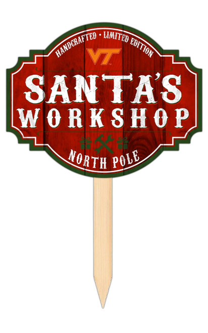 Virginia Tech Hokies Santa's Workshop Yard Stake